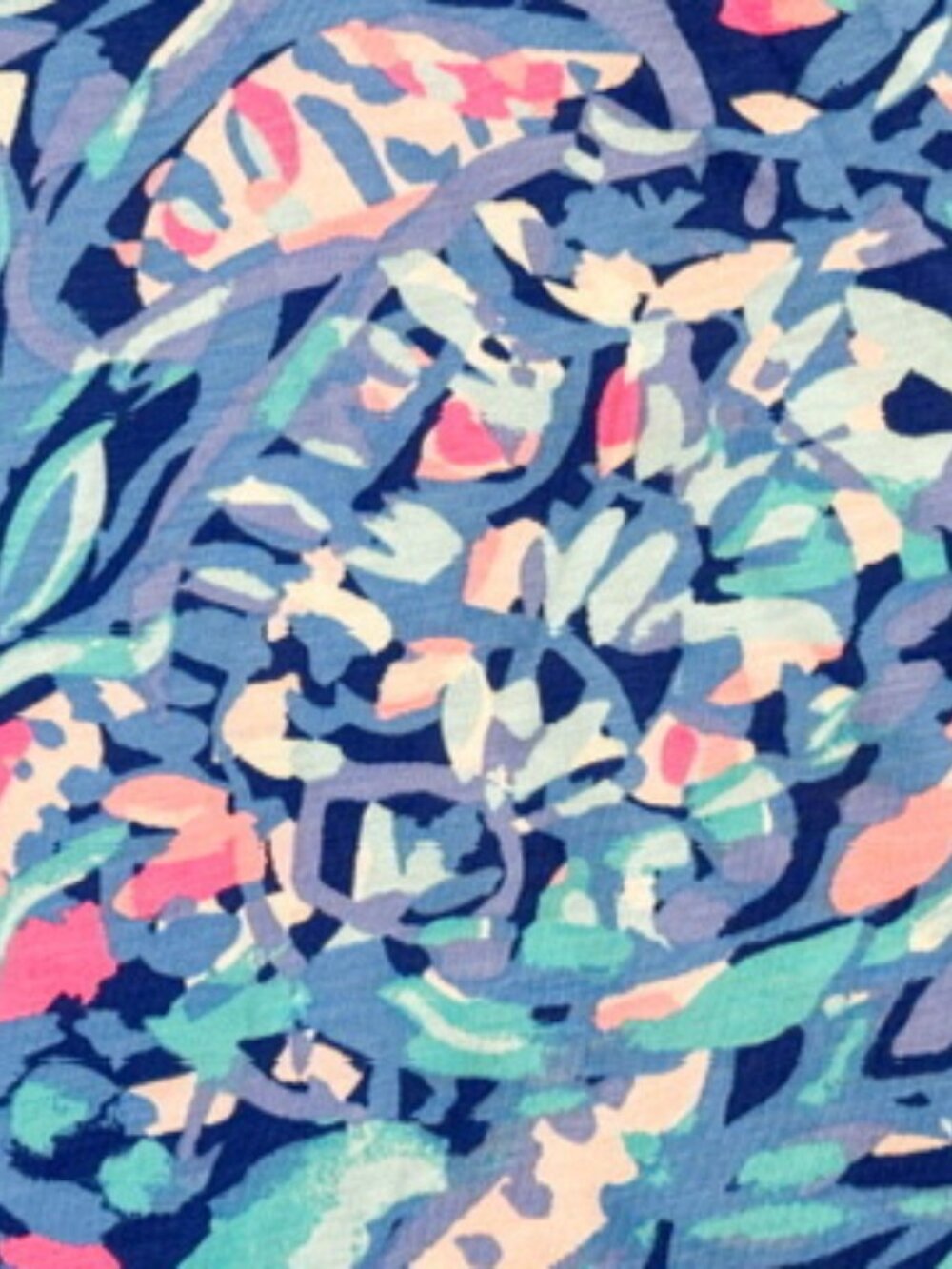 Lilly Pulitzer Blue Pink Botanical Print Cotton Dress Size Small NWOT